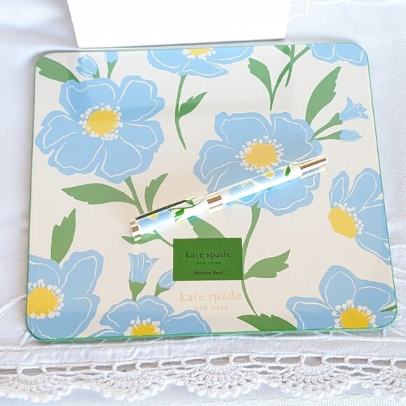 NWT ♠️ Kate Spade New York Sunshine Floral Mouse Pad w/ Coordinating Pen - Picture 2 of 8